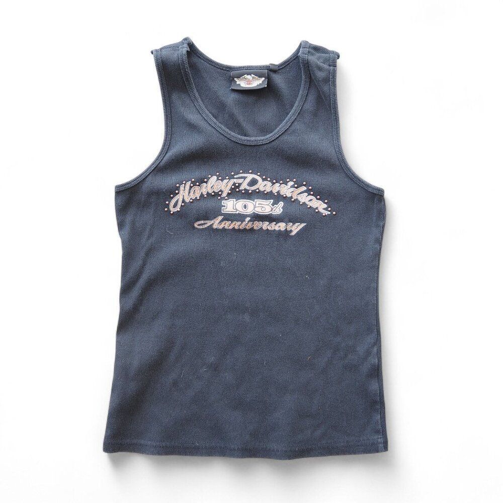 Harley-Davidson 105th Anniversary Tank Top Women's S Black Motorcycle
